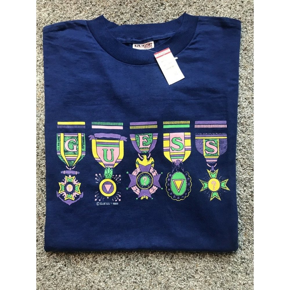 Vintage 1989 Men’s XL Guess Jeans USA Single Stitch Graphic T-Shirt NWT RARE
